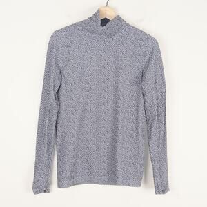 Athleta Flurry Peak Long Sleeve Turtleneck Black Gray Top Womens Sz S